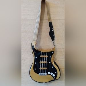 Black and Tan Guitar Purse w/ an Adjustable Strap (Crossbody or Shoulder)